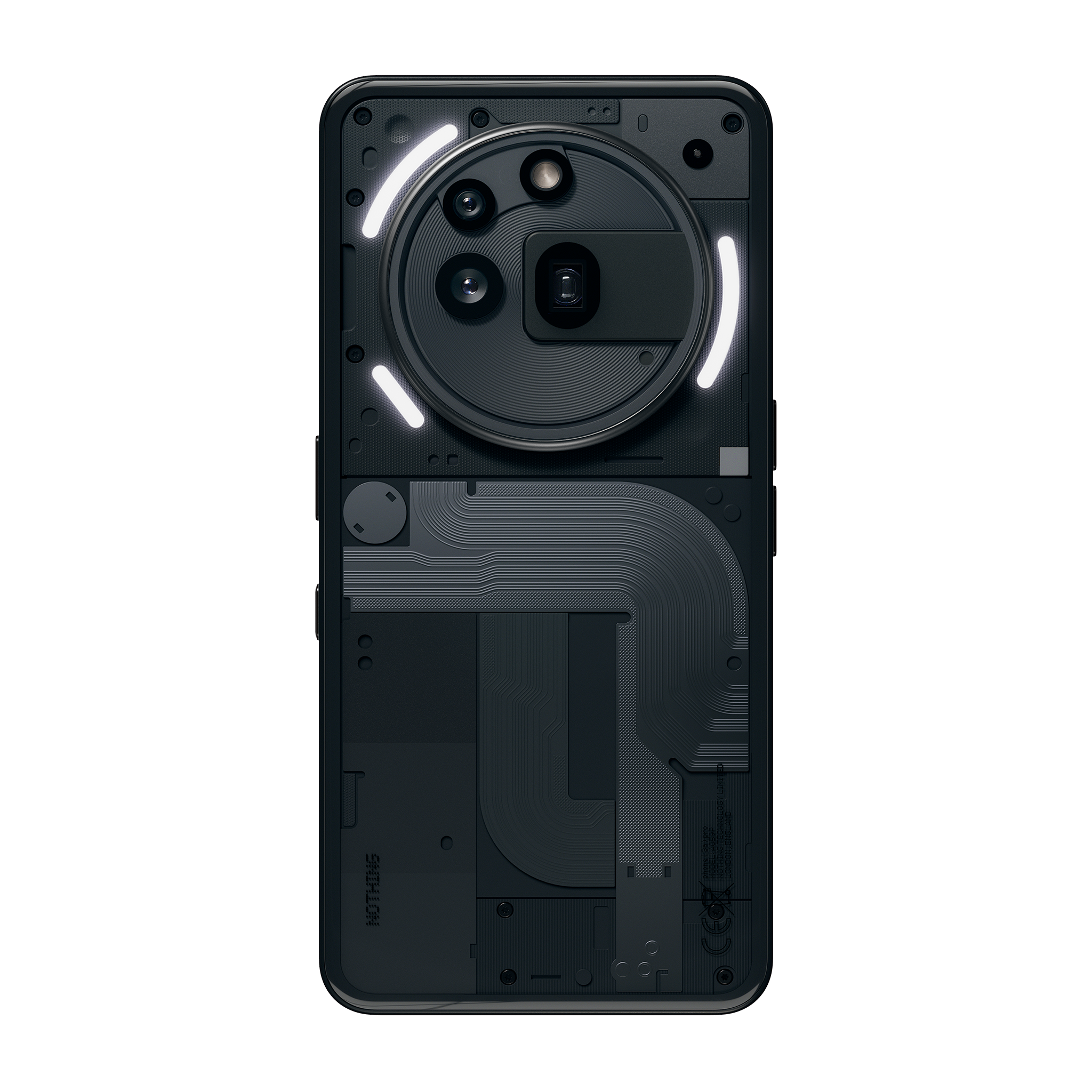 Nothing Phone 3a Pro in black — transparent back