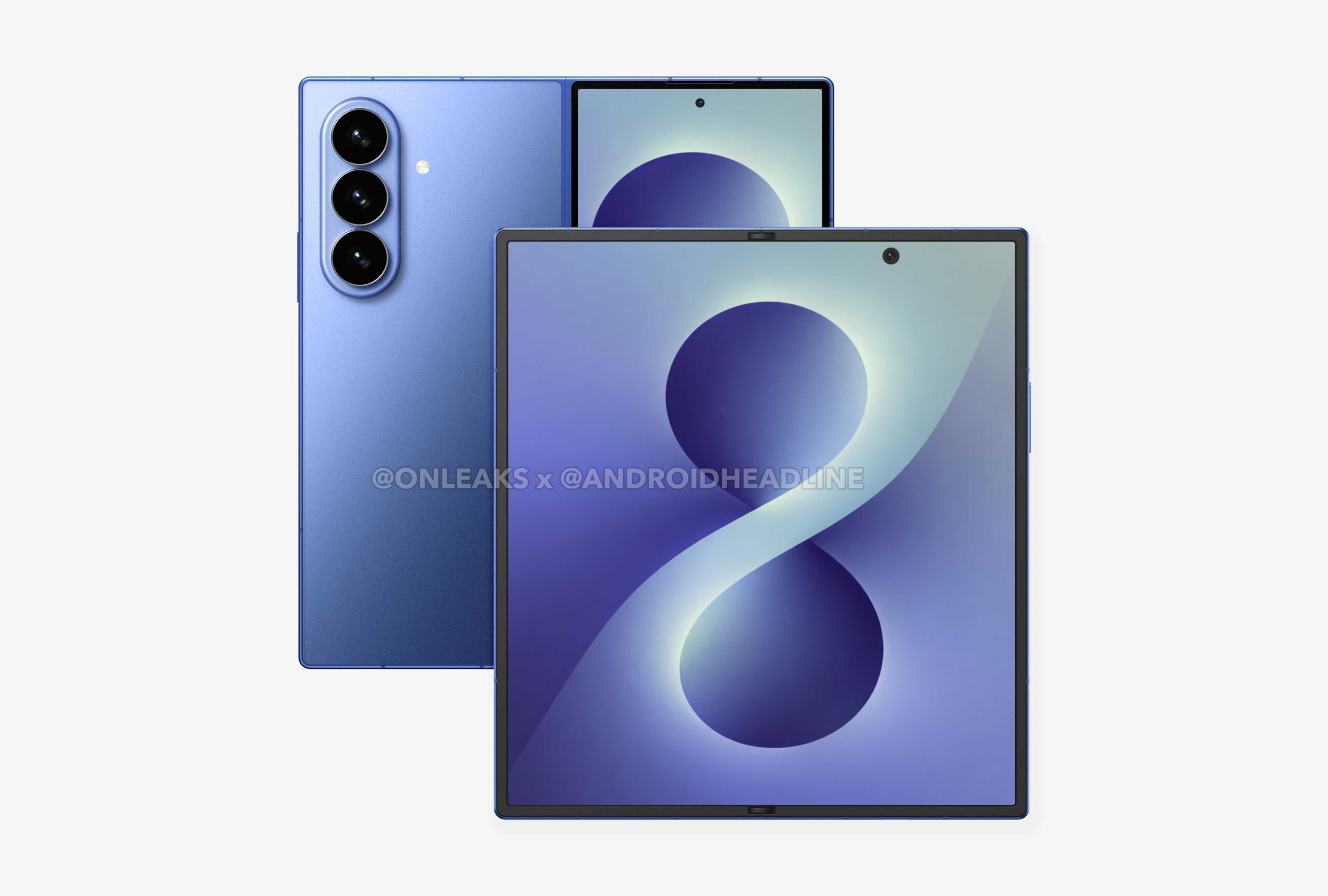 Samsung Galaxy Z Fold 8 rendery CAD — widok zlozony i rozlozony