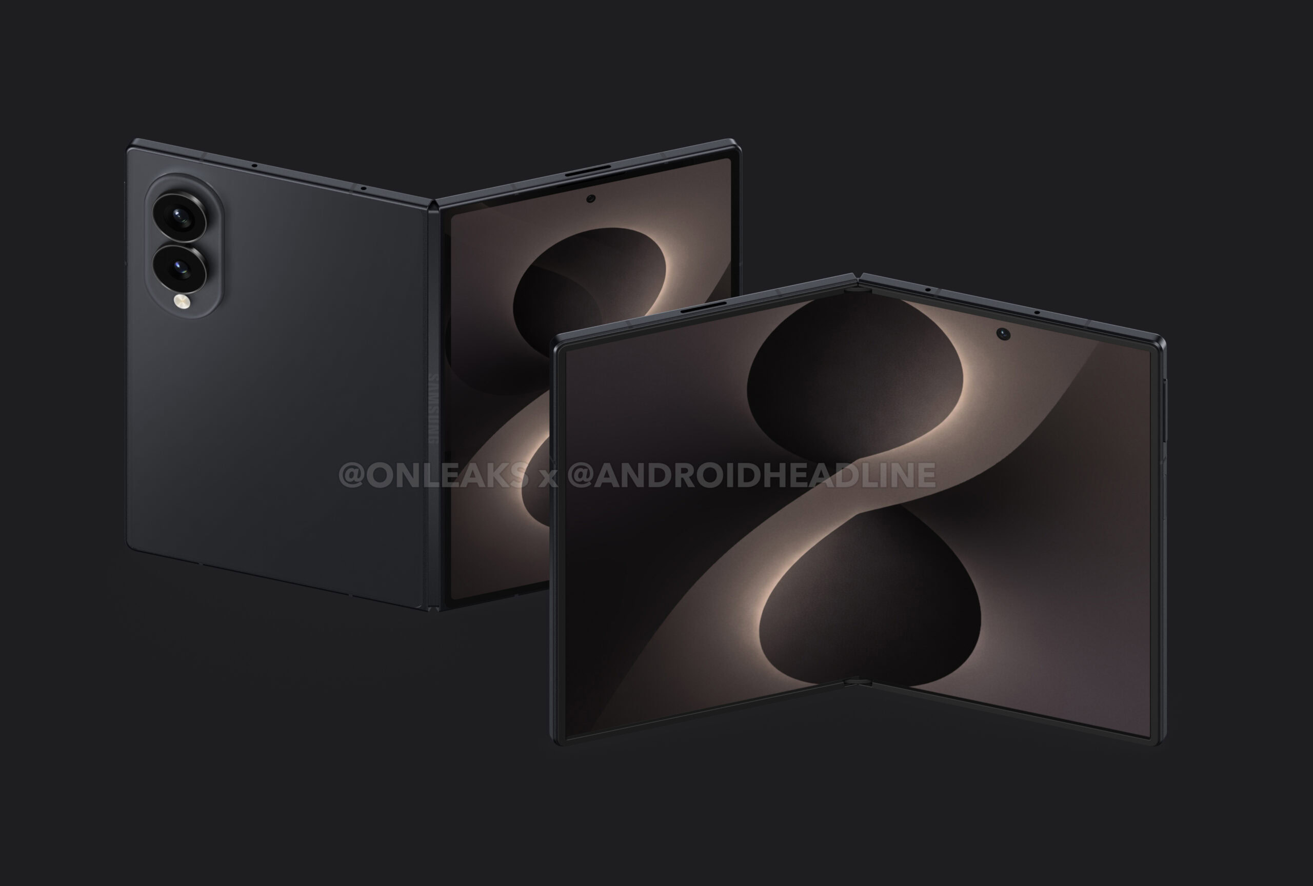Samsung Galaxy Z Fold 8 Wide renderd CAD — passiformaat