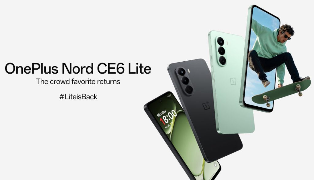 OnePlus Nord CE6 Lite in green with a vertical camera module