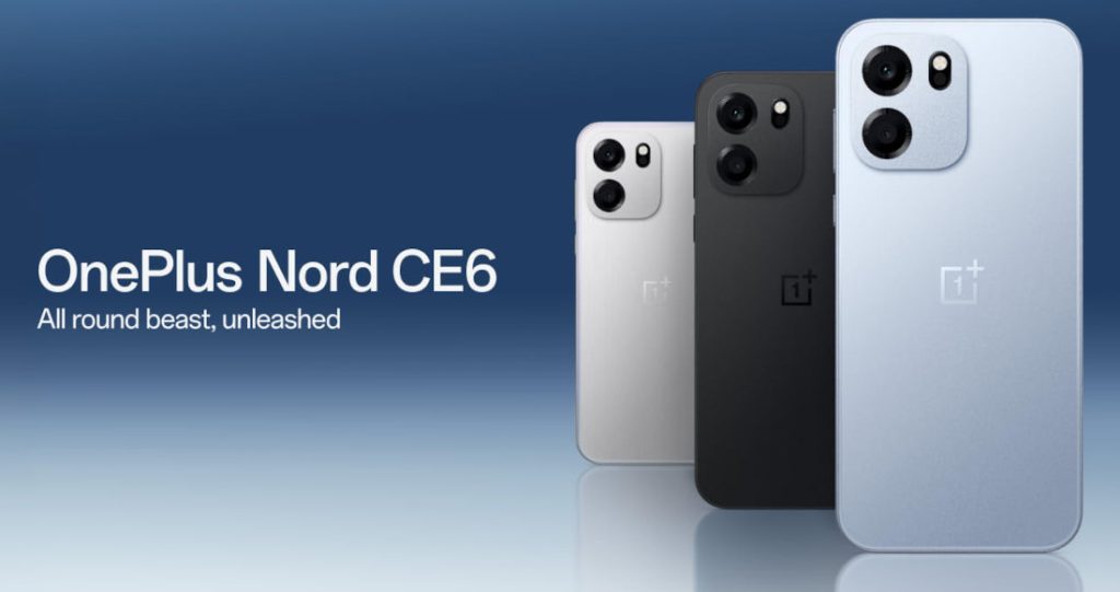 OnePlus Nord CE6 in Fresh Blue color with a square camera island