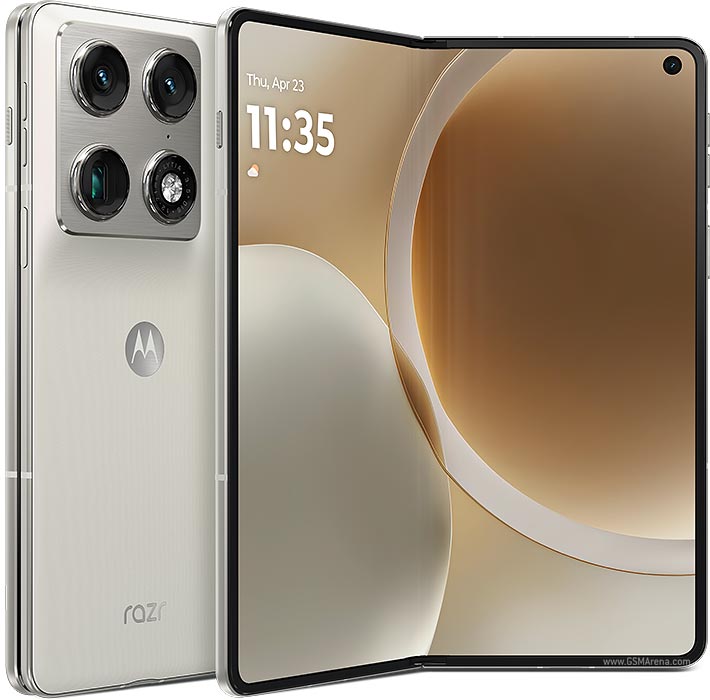 Motorola Razr Fold — Ansicht von hinten in der Farbe Pantone Blackened Blue