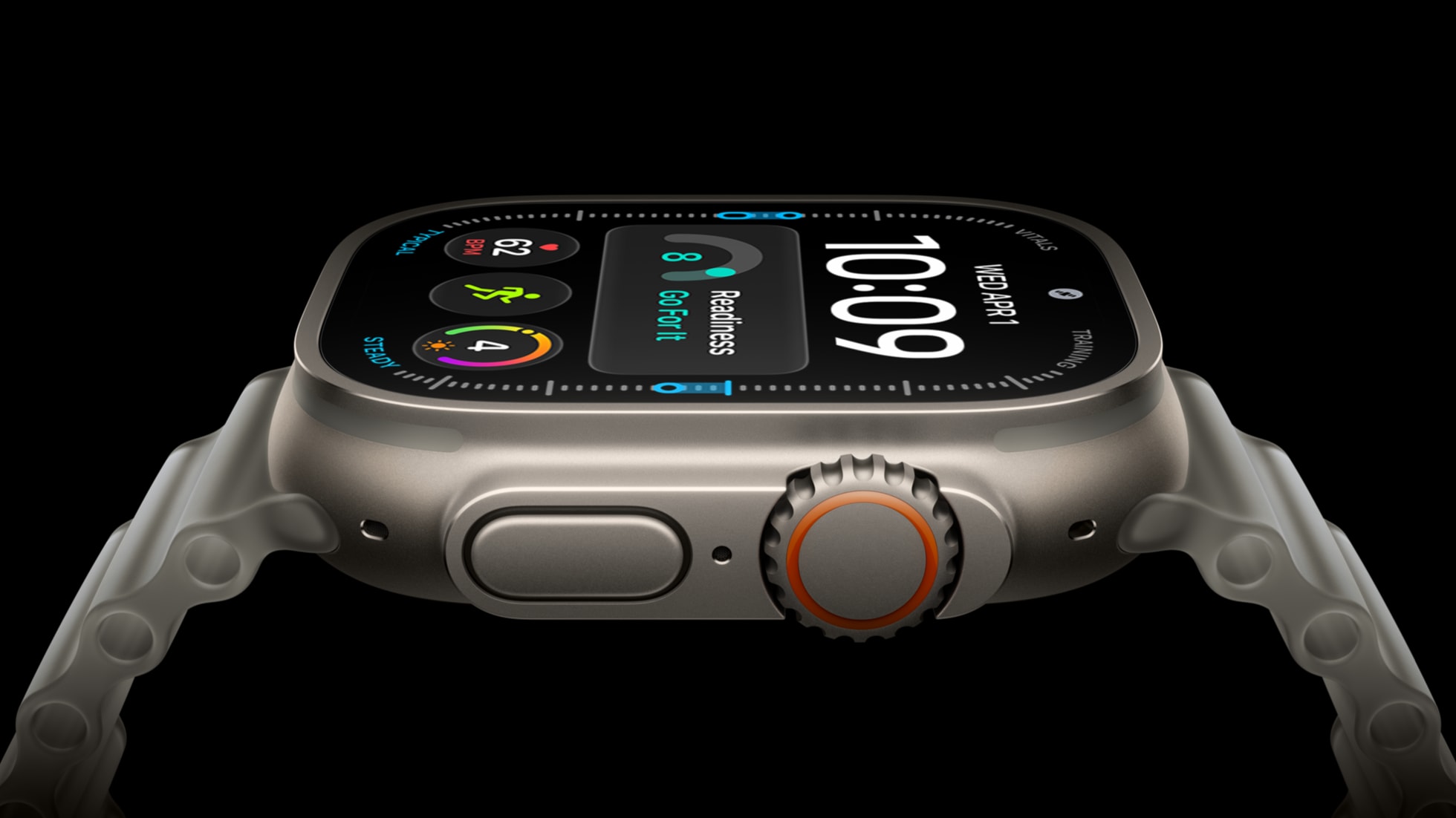 Apple Watch Ultra 4 természetes titánból Trail szíjjal