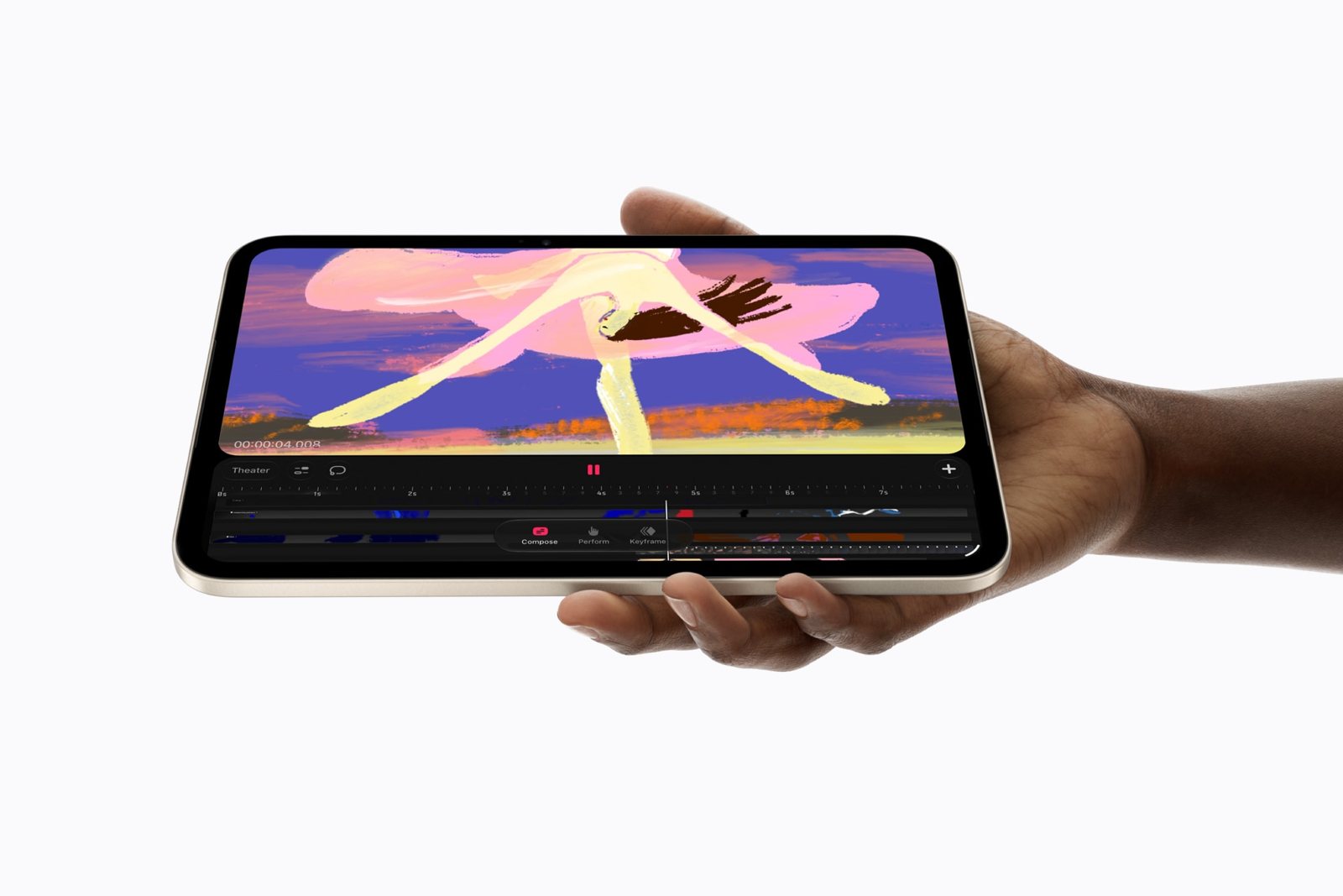 iPad mini 2026 Apple Pencil-lel a Procreate Dreams alkalmazásban
