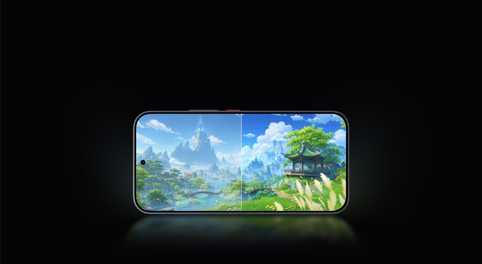 POCO F9 Ultra screen with game: image without and with VisionBoost D8