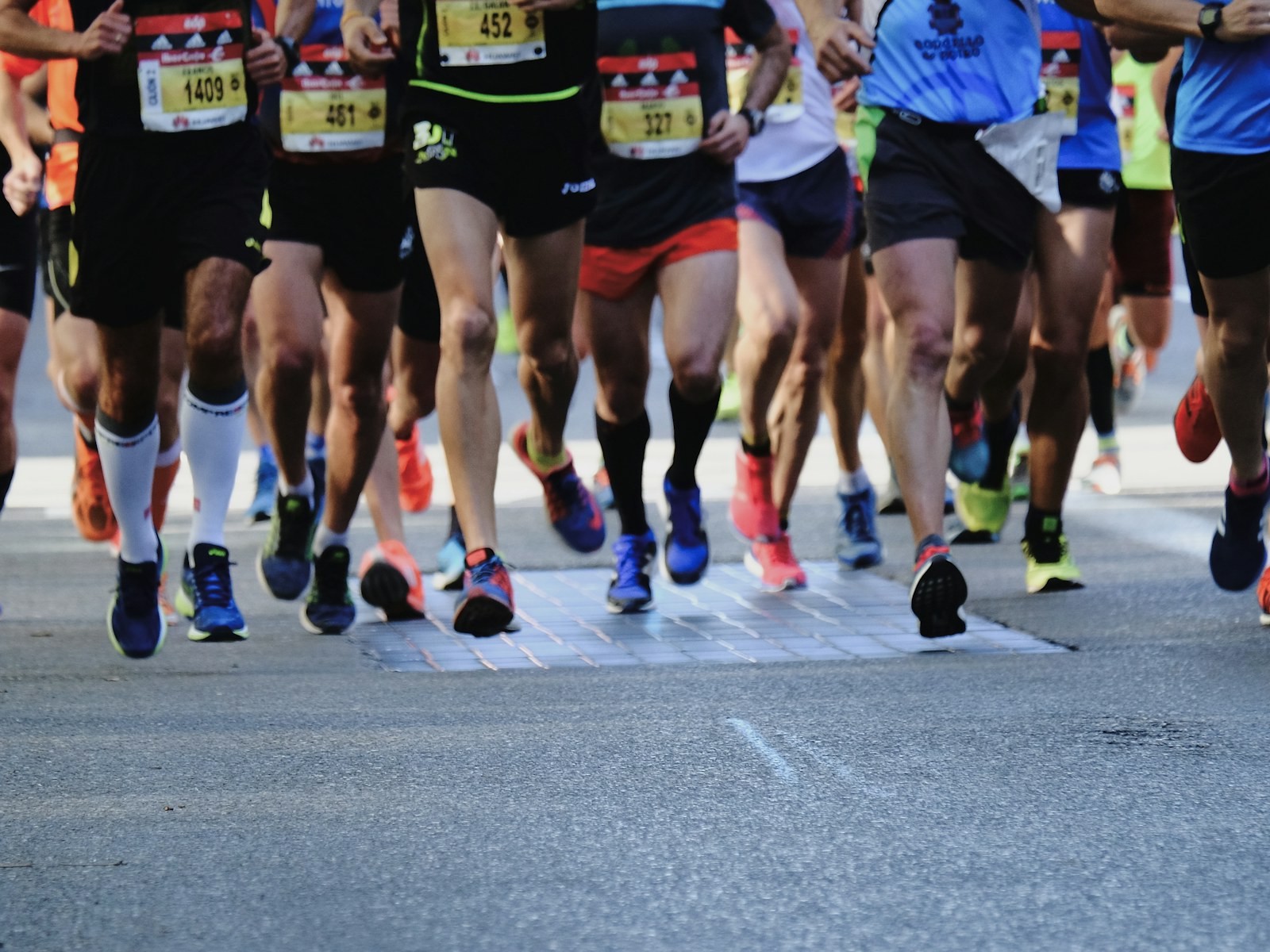 Runners at the start of the street race